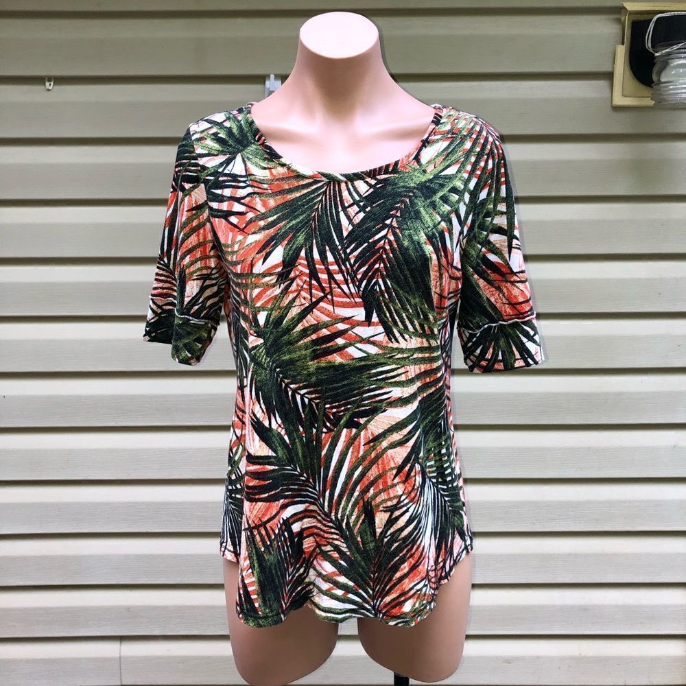 Palm Leaves Cato Knit Top Size Small